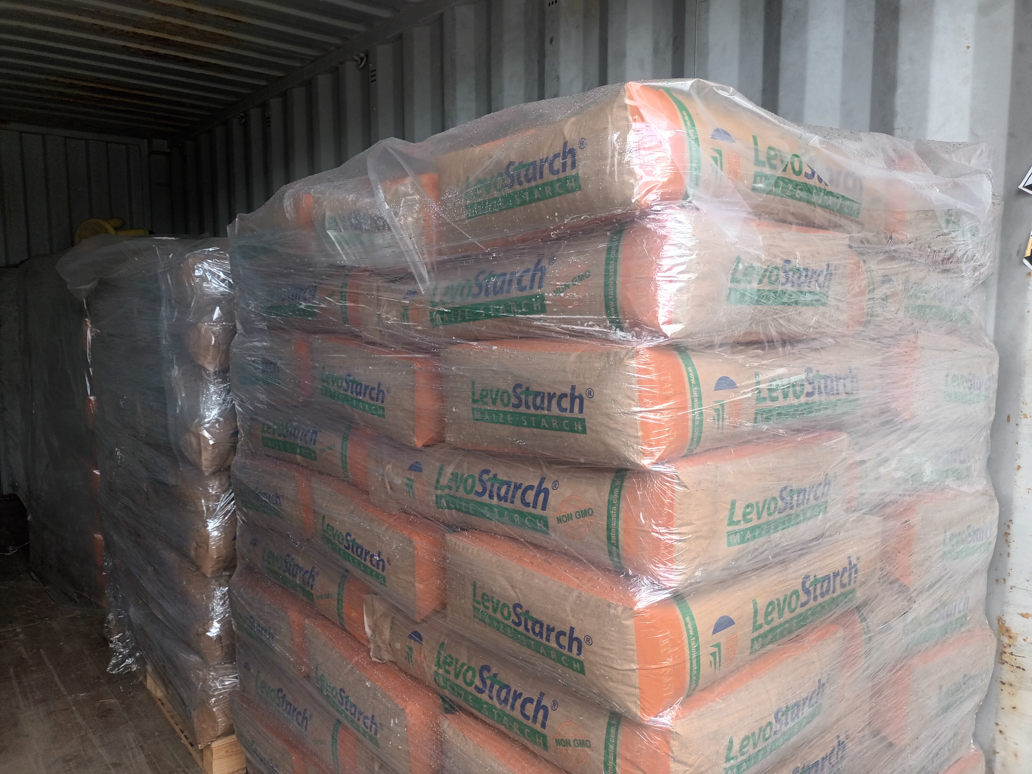 Maize starch sacks container